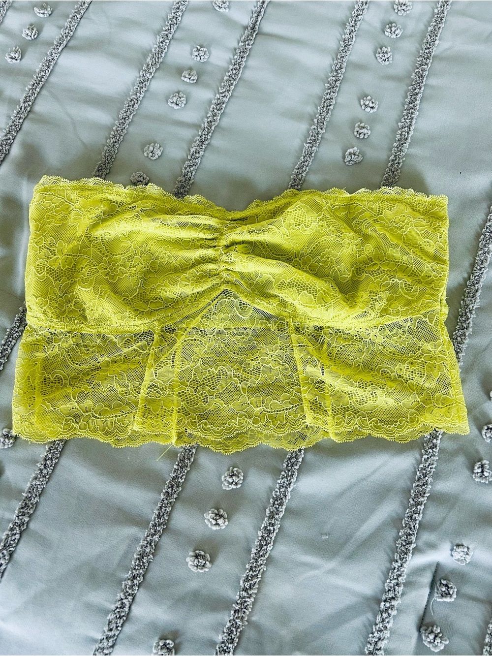 American Eagle Lime Green Lace Bandeau/Bralette Size Large